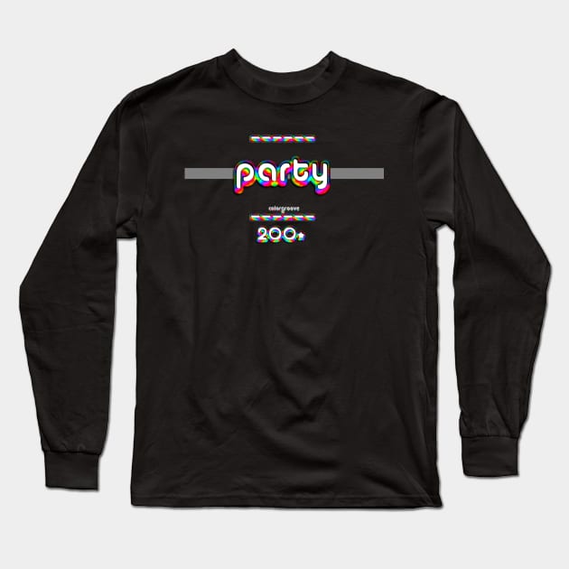 Party 2000 ColorGroove Retro-Rainbow-Tube nostalgia (wf) Long Sleeve T-Shirt by Blackout Design